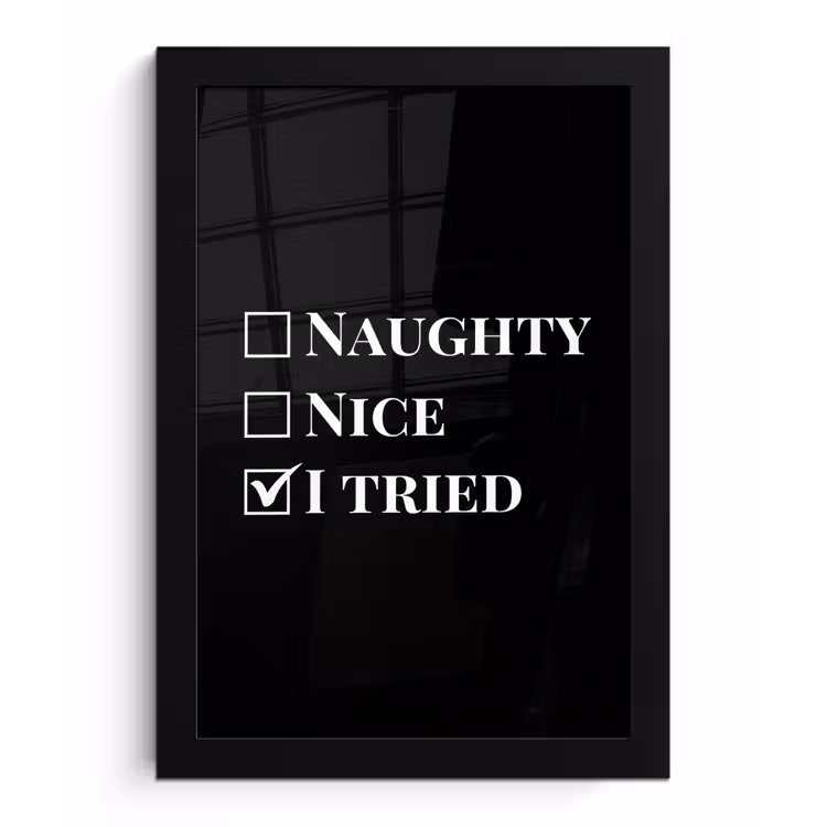 Poster met lijst - Kerst - Zwart - Wit - Quote - Grappig — 1