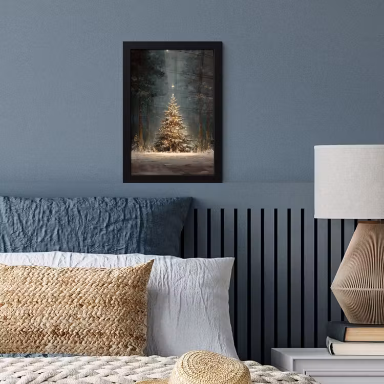 Poster met lijst - Kerstboom - Bos - Sneeuw - meerkleurig — 4