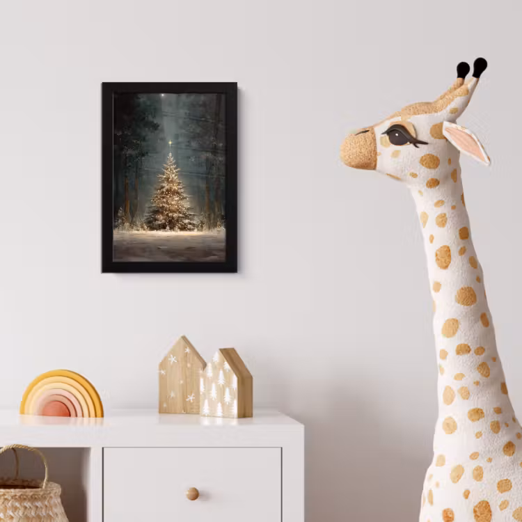 Poster met lijst - Kerstboom - Bos - Sneeuw - meerkleurig — 5