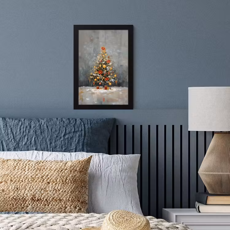 Poster met lijst - Kerstboom - Cadeaus - Rood - Goud — 4