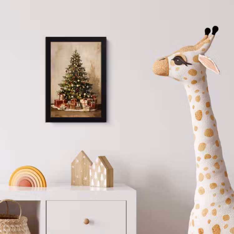 Poster met lijst - Kerstboom - Versierd - Kleurrijk — 5