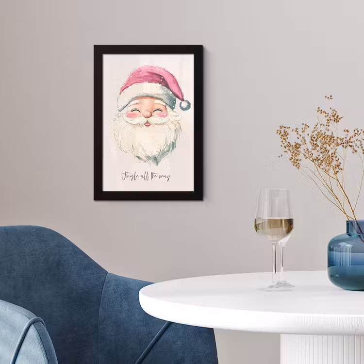 Poster met lijst - Kerstman - Kerst - Quote - Beige — 2