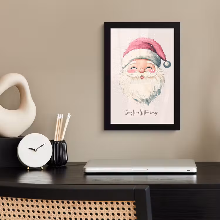 Poster met lijst - Kerstman - Kerst - Quote - Beige — 3