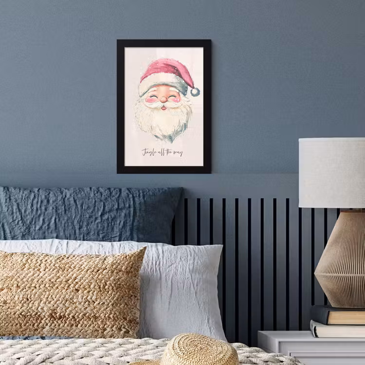 Poster met lijst - Kerstman - Kerst - Quote - Beige — 4