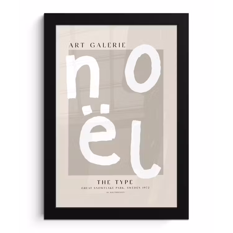 Poster met lijst - Kerstmis - Quotes - Noël - Wit - Beige — 1