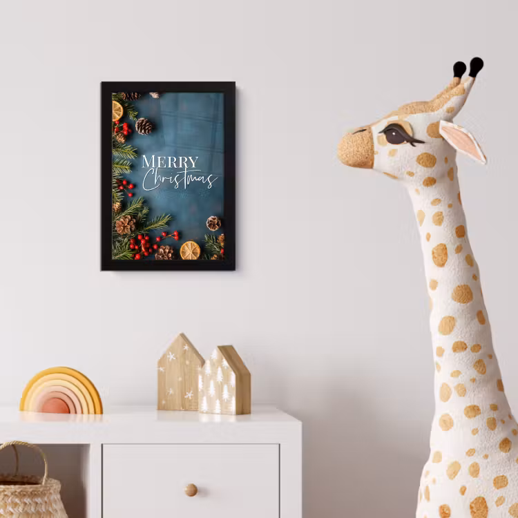 Poster met lijst - Merry Christmas - Blauw - Kerst - Winter — 5