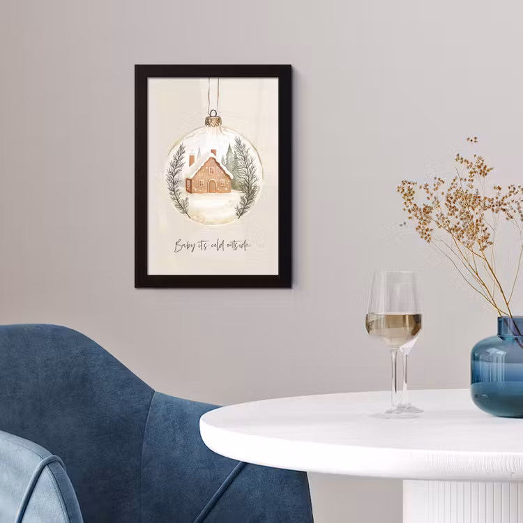 Poster met lijst - Quote - Winter - Kerst - Beige - Kerstbal — 2