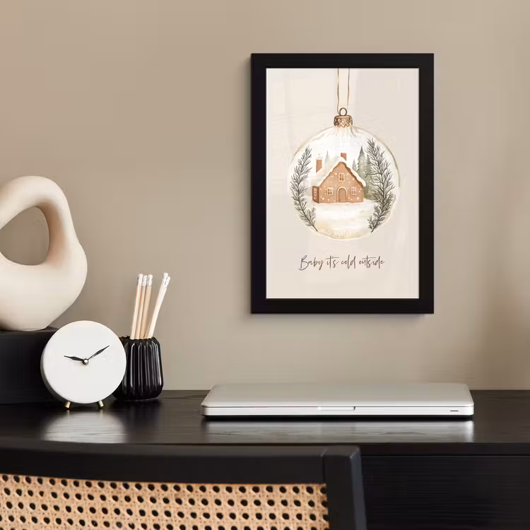 Poster met lijst - Quote - Winter - Kerst - Beige - Kerstbal — 3