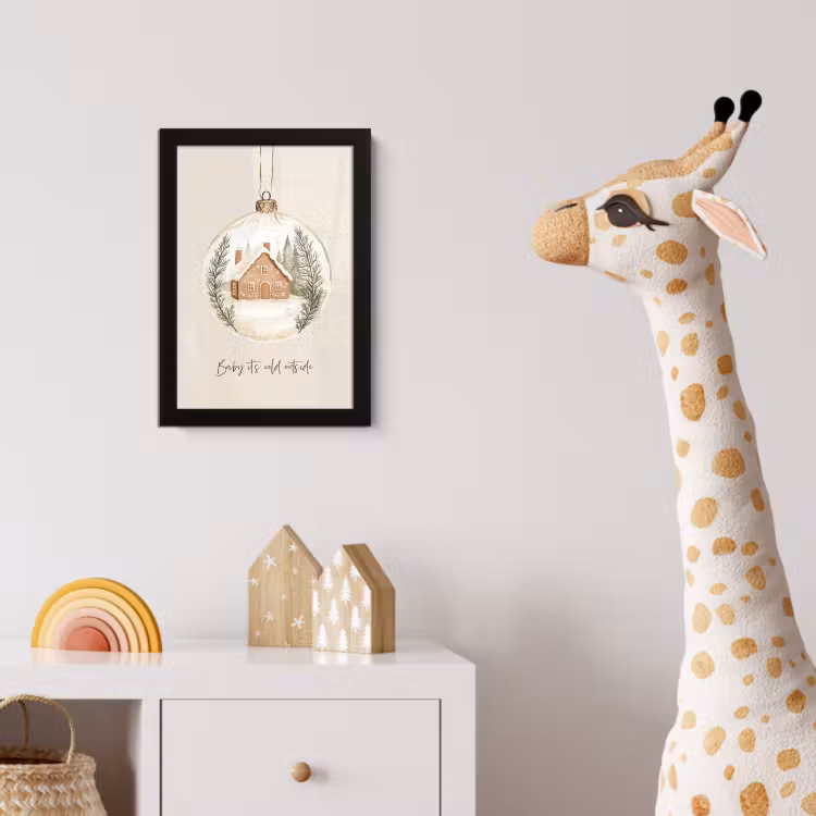 Poster met lijst - Quote - Winter - Kerst - Beige - Kerstbal — 5