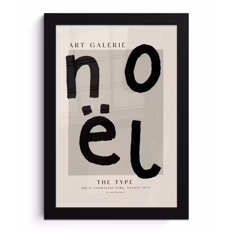 Poster met lijst - Quotes - Noël - Zwart - Beige - Kerst — 1