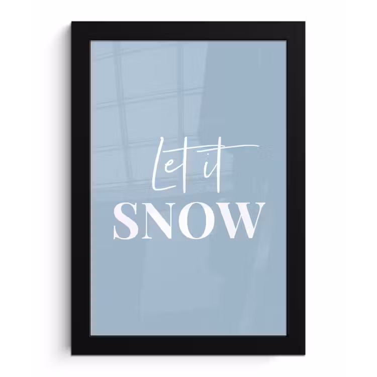 Poster met lijst - Sneeuw - Winter - Blauw - Let it snow — 1