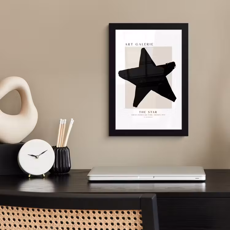 Poster met lijst - Sterren - Zwart - Kerstmis - Feestdagen — 3