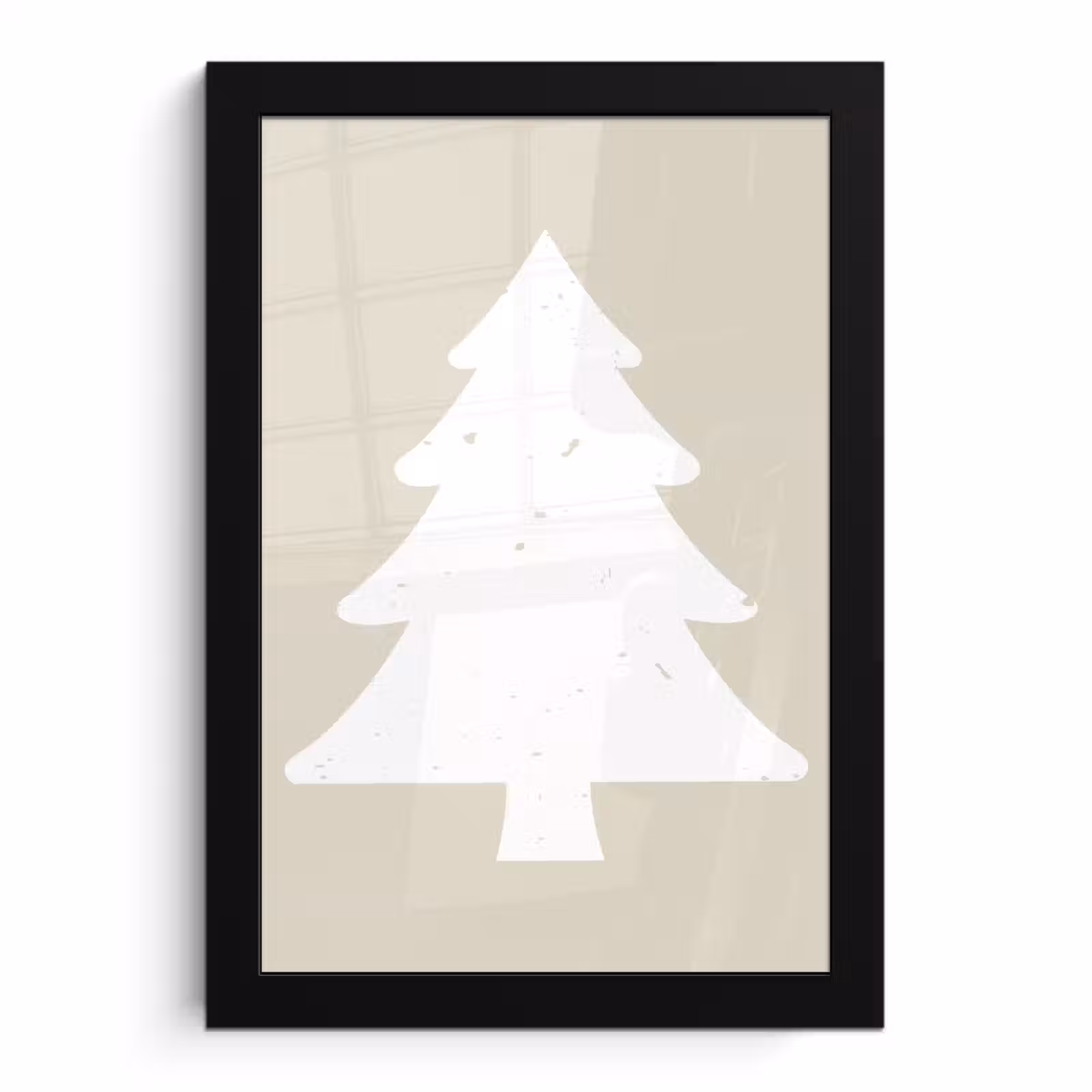 Poster met lijst - Japandi - Kerstboom - Beige - Kerstversiering — 1