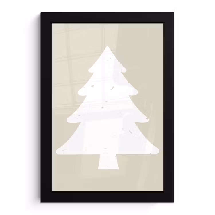 Poster met lijst - Japandi - Kerstboom - Beige - Kerstversiering — 1