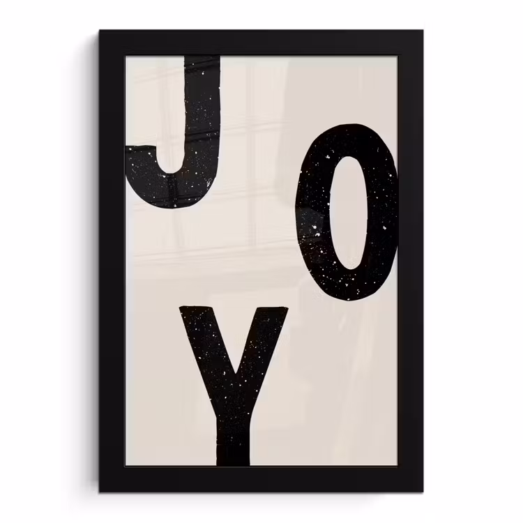 Poster met lijst - Kerst - Quote - Joy - Zwart - Feestdagen — 1