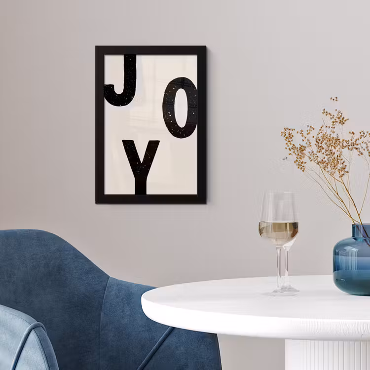 Poster met lijst - Kerst - Quote - Joy - Zwart - Feestdagen — 2