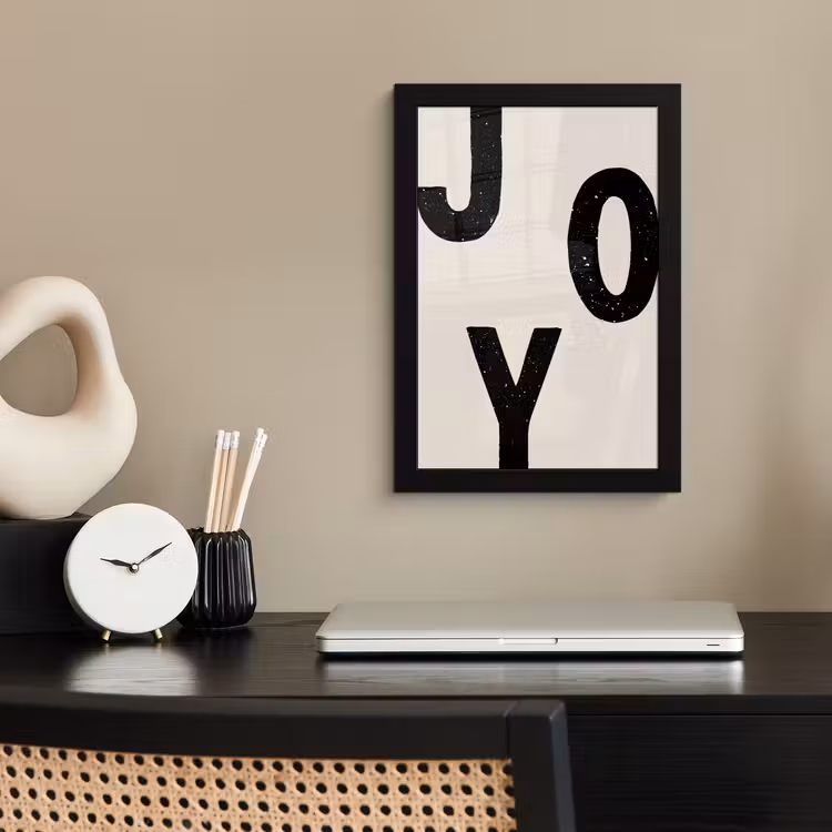 Poster met lijst - Kerst - Quote - Joy - Zwart - Feestdagen — 3