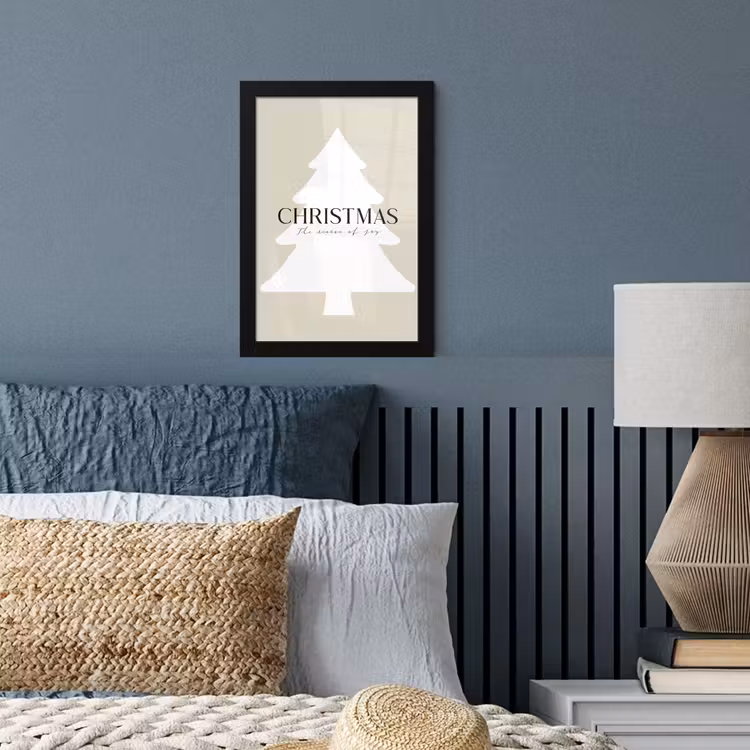 Poster met lijst - Kerstboom - Japandi - Christmas - Beige — 4