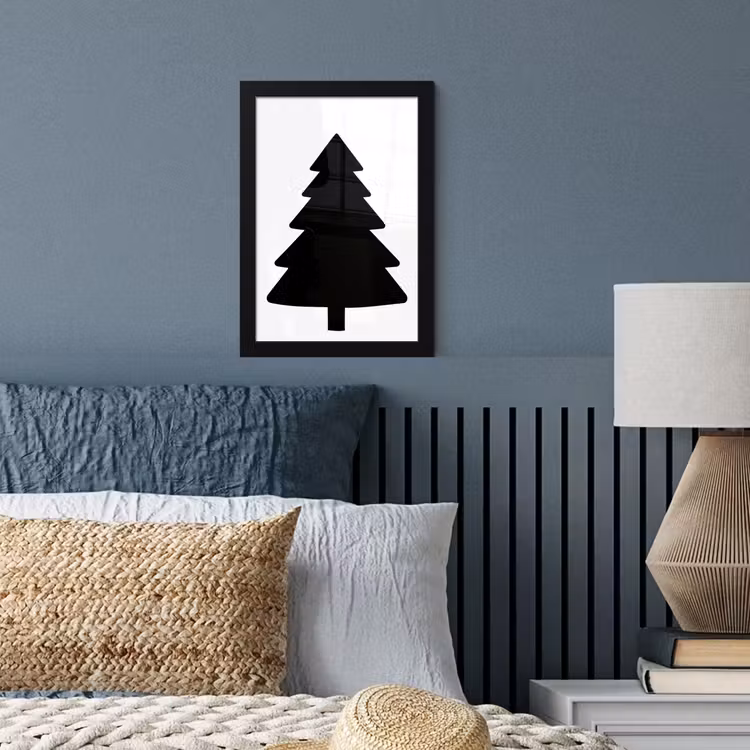 Poster met lijst - Kerstboom - Zwart - Kerstmis - Feest — 4