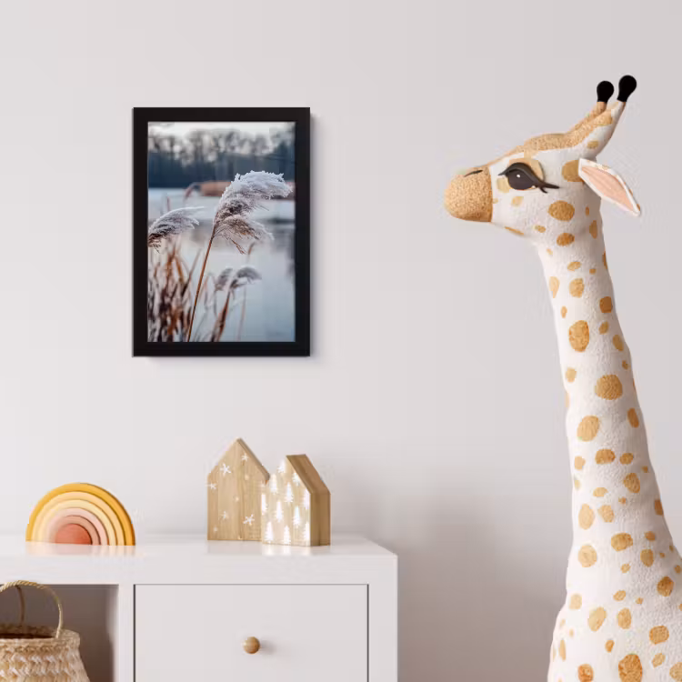 Poster met lijst - Riet - Gras - Natuur - Winter - Meer — 5
