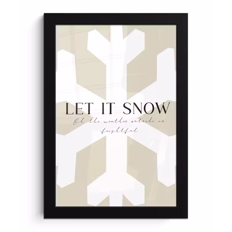 Poster met lijst - Sneeuw - Japandi - Winter - Decoratie — 1