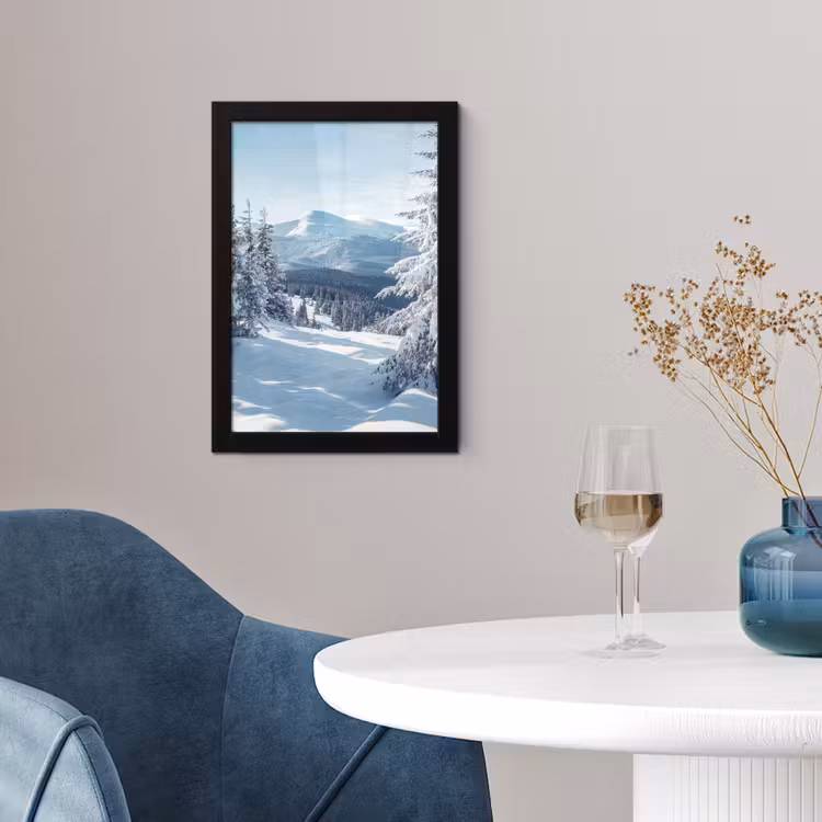 Poster met lijst - Winterlandschap - Natuur - Berg - Bomen - Sneeuw — 2