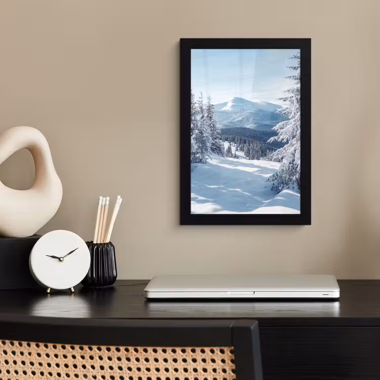 Poster met lijst - Winterlandschap - Natuur - Berg - Bomen - Sneeuw — 3