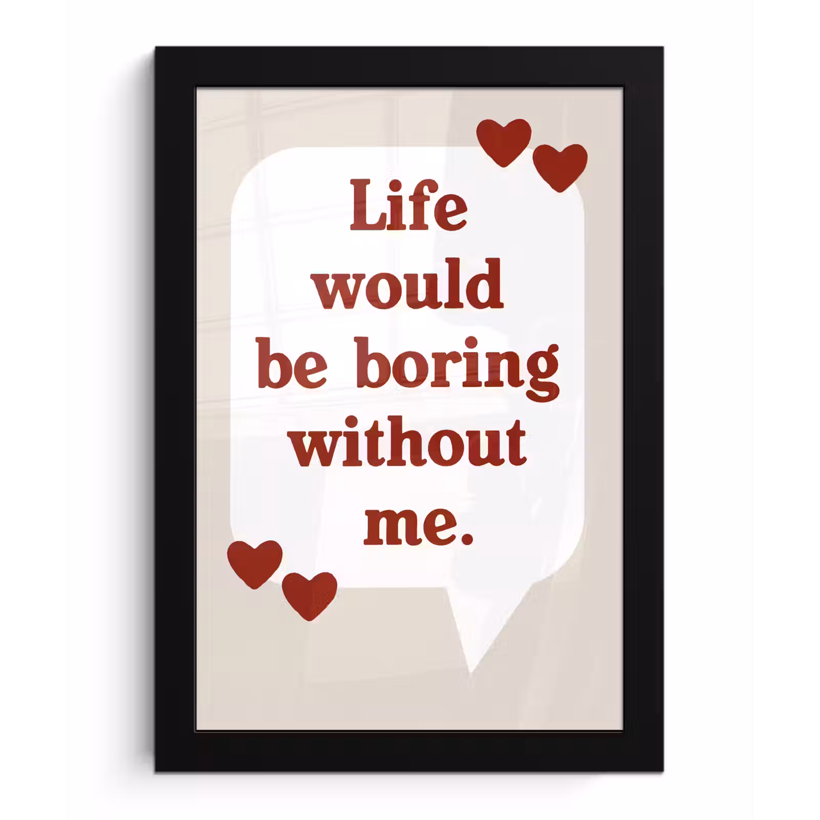 Poster met lijst - Quote - Tekstballon - Hartjes — 1
