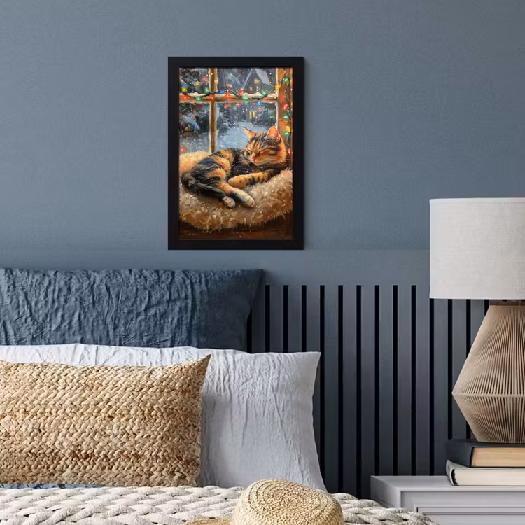 Poster met lijst - Kat - Kerst - Winter - Dier — 4
