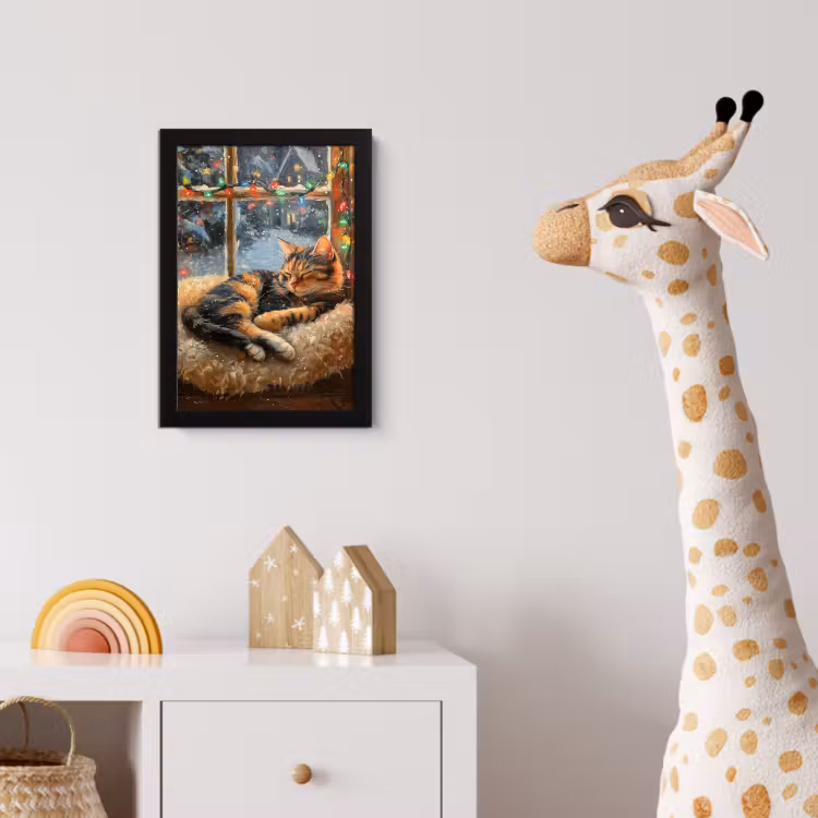 Poster met lijst - Kat - Kerst - Winter - Dier — 5