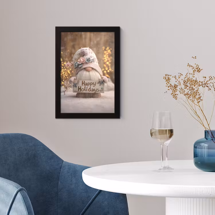 Poster met lijst - Kerst - Gnome - Bord - Kleurrijk — 2