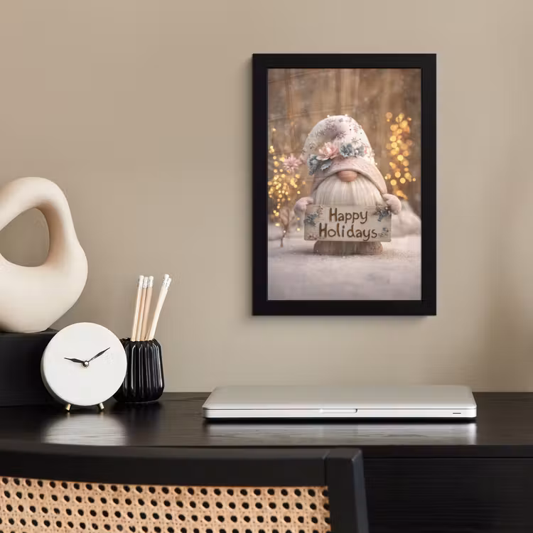 Poster met lijst - Kerst - Gnome - Bord - Kleurrijk — 3