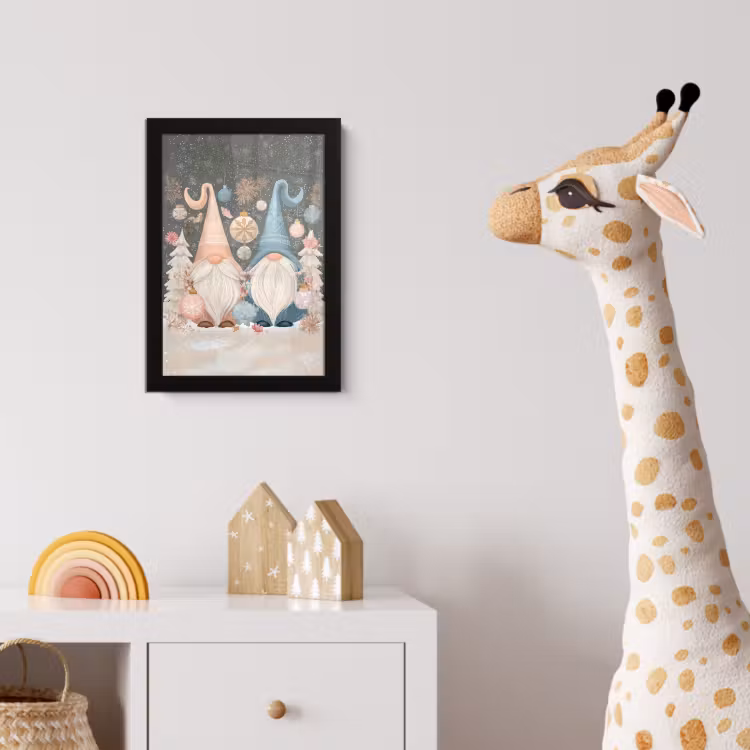 Poster met lijst - Kerst - Gnomen - Pastel — 5