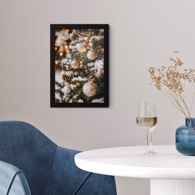 Poster met lijst - Kerst - Kerstboom - Winter - Binnen - Sneeuw — 2