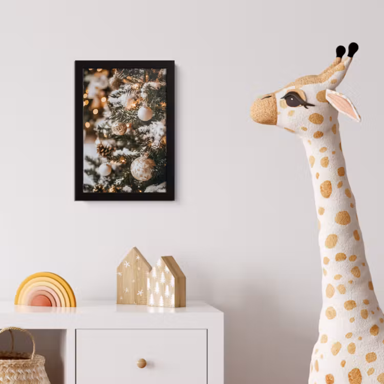 Poster met lijst - Kerst - Kerstboom - Winter - Binnen - Sneeuw — 5