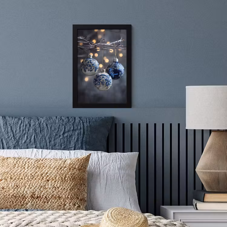 Poster met lijst - Kerstbal - Versierd - Blauw — 4
