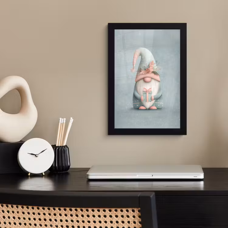 Poster met lijst - Kerstgnome - Cadeau - Groen — 3