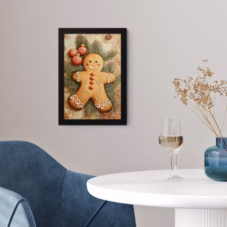 Poster met lijst - Kerstmis - Koekje - Poppetje - Speculaas — 2