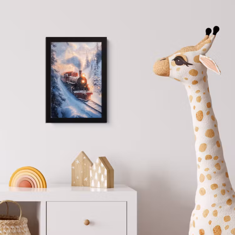 Poster met lijst - Kersttrein - Sneeuw - Winter - Kerst — 5