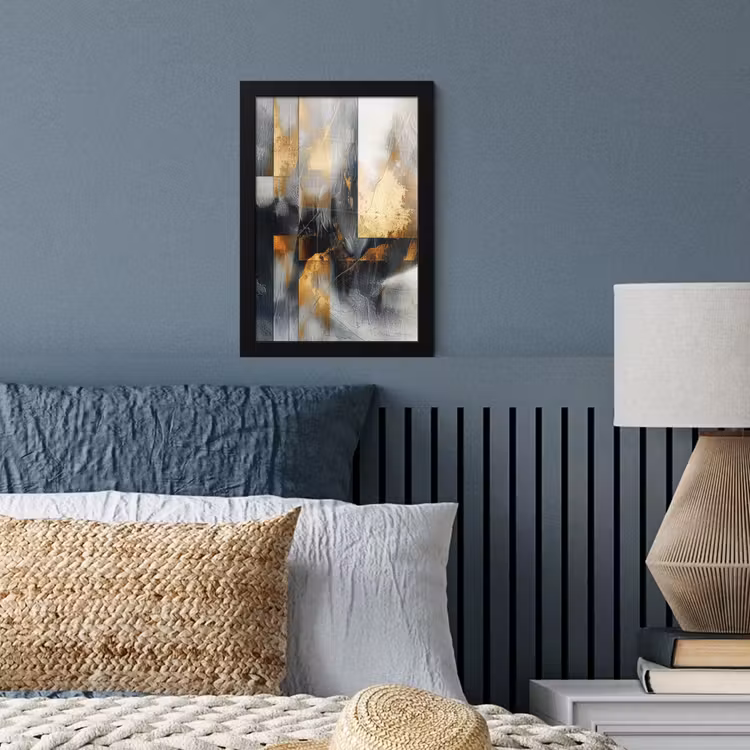 Poster met lijst - Kunst - Goud - Zilver - Abstract — 4