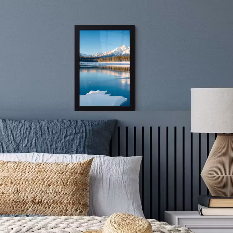 Poster met lijst - Landschap - Winter - Meer - Bergen - Uitzicht - IJs — 4