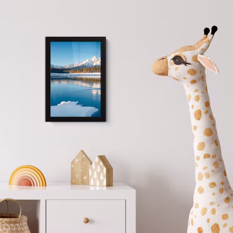 Poster met lijst - Landschap - Winter - Meer - Bergen - Uitzicht - IJs — 5