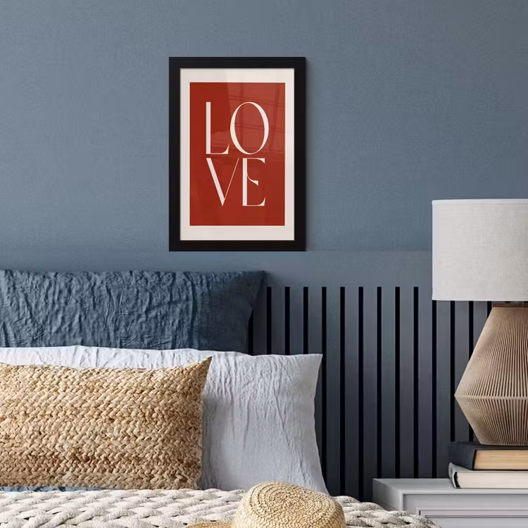 Poster met lijst - Love - Rood - Minimalistisch — 4