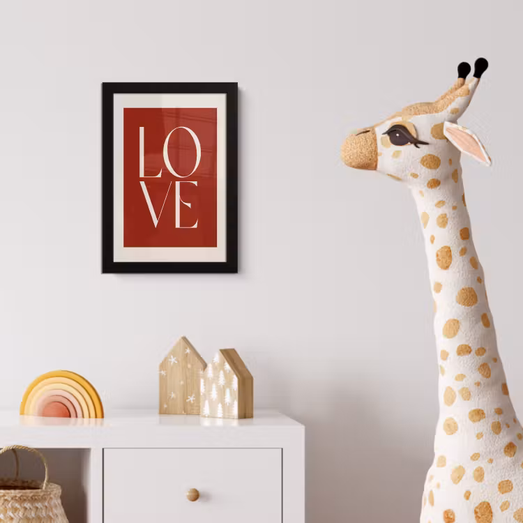 Poster met lijst - Love - Rood - Minimalistisch — 5