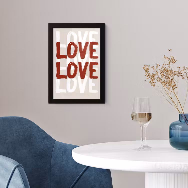 Poster met lijst - Love - Rood - Tekst — 2