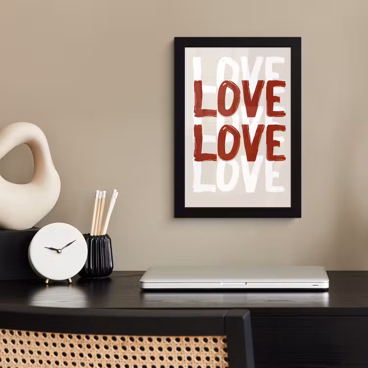 Poster met lijst - Love - Rood - Tekst — 3