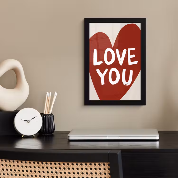 Poster met lijst - Loveyou - Hart - Rood — 3