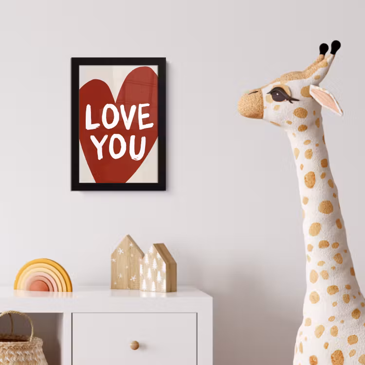 Poster met lijst - Loveyou - Hart - Rood — 5