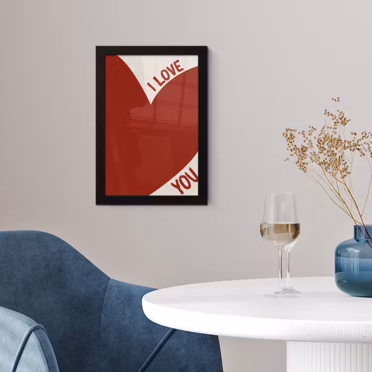 Poster met lijst - Loveyou - Rood - Hart — 2