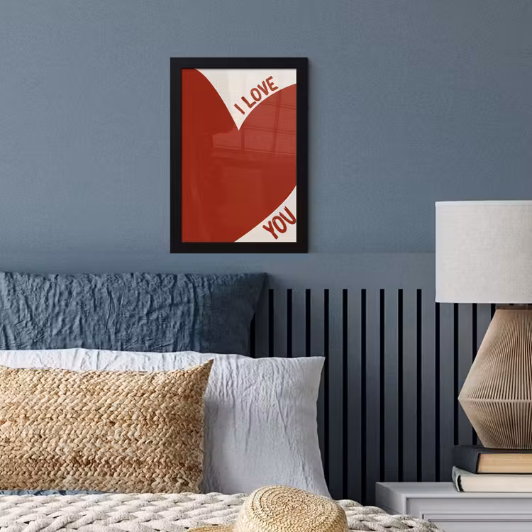 Poster met lijst - Loveyou - Rood - Hart — 4